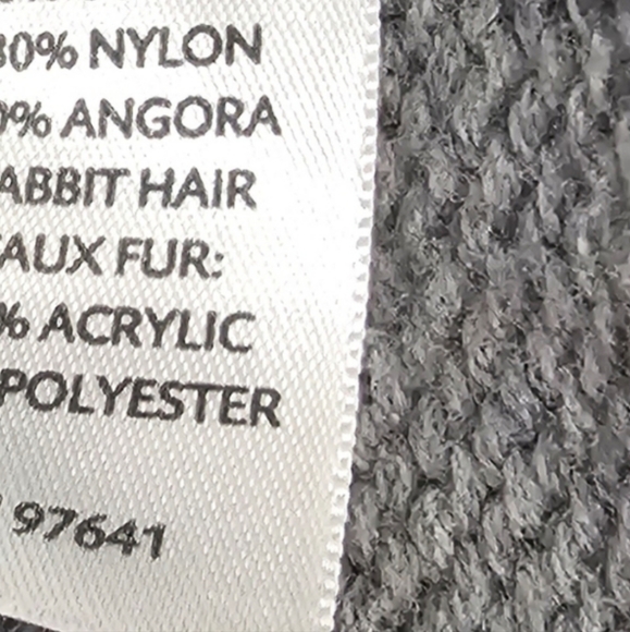 J JILL gray cotton blend  Sweater Vest with Faux Fur Collar - Picture 8 of 9